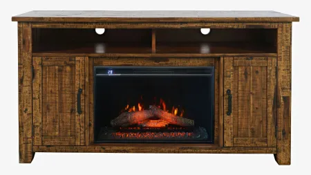 Cannon Valley TV Stand w/ Electric Fireplace in Brown by Jofran