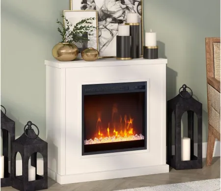 Santos Mantel Fireplace in White by Hudson & Canal