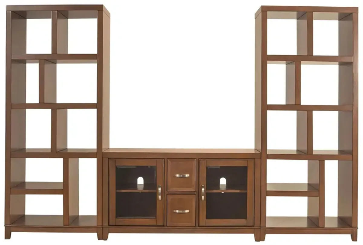 Granthom 3-pc. Wall Unit w/ 48" TV Console in Brown Cherry by Bellanest