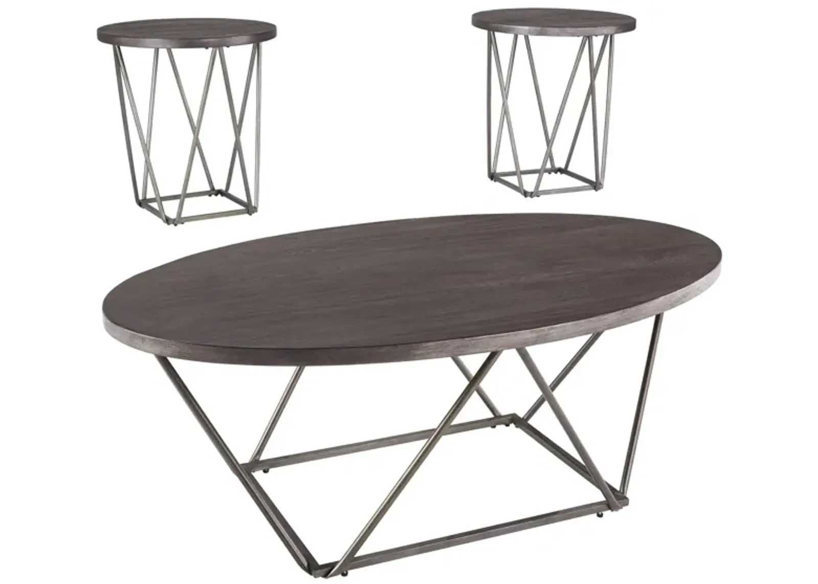 Neeman 3PK Occasional Tables in Gray by Ashley Furniture