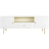 Oakley Media Stand in Cream / White Washed by Safavieh