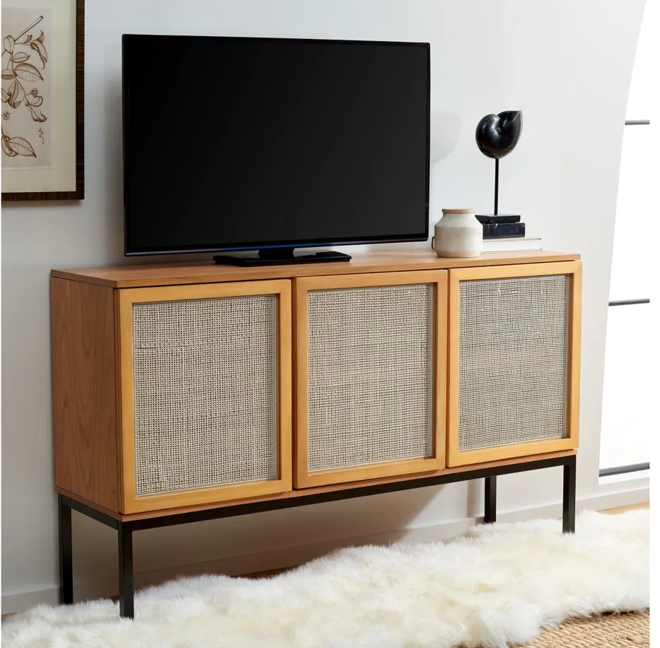 Zadie Sideboard in Natural / Black by Safavieh