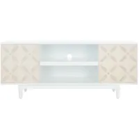 Faye Media Stand in White Washed by Safavieh