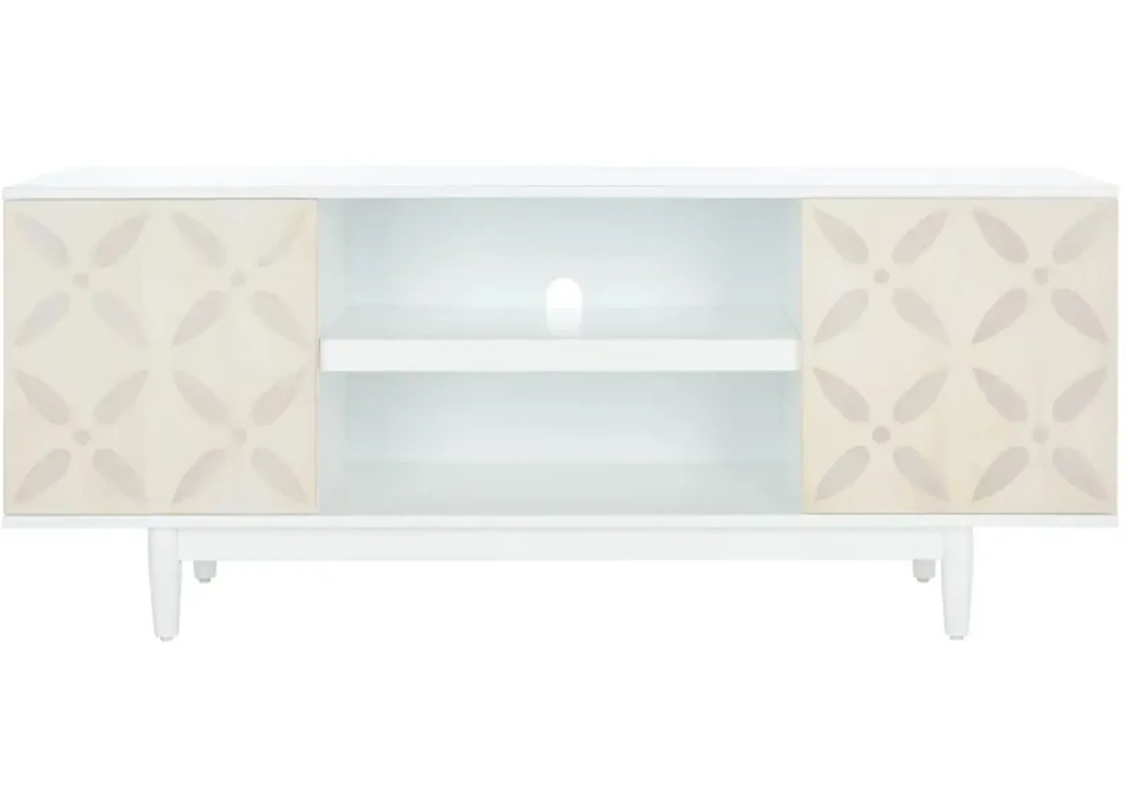 Faye Media Stand in White Washed by Safavieh