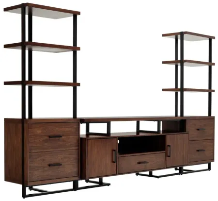 Chester 5-pc. Entertainment Center in Walnut by Homelegance