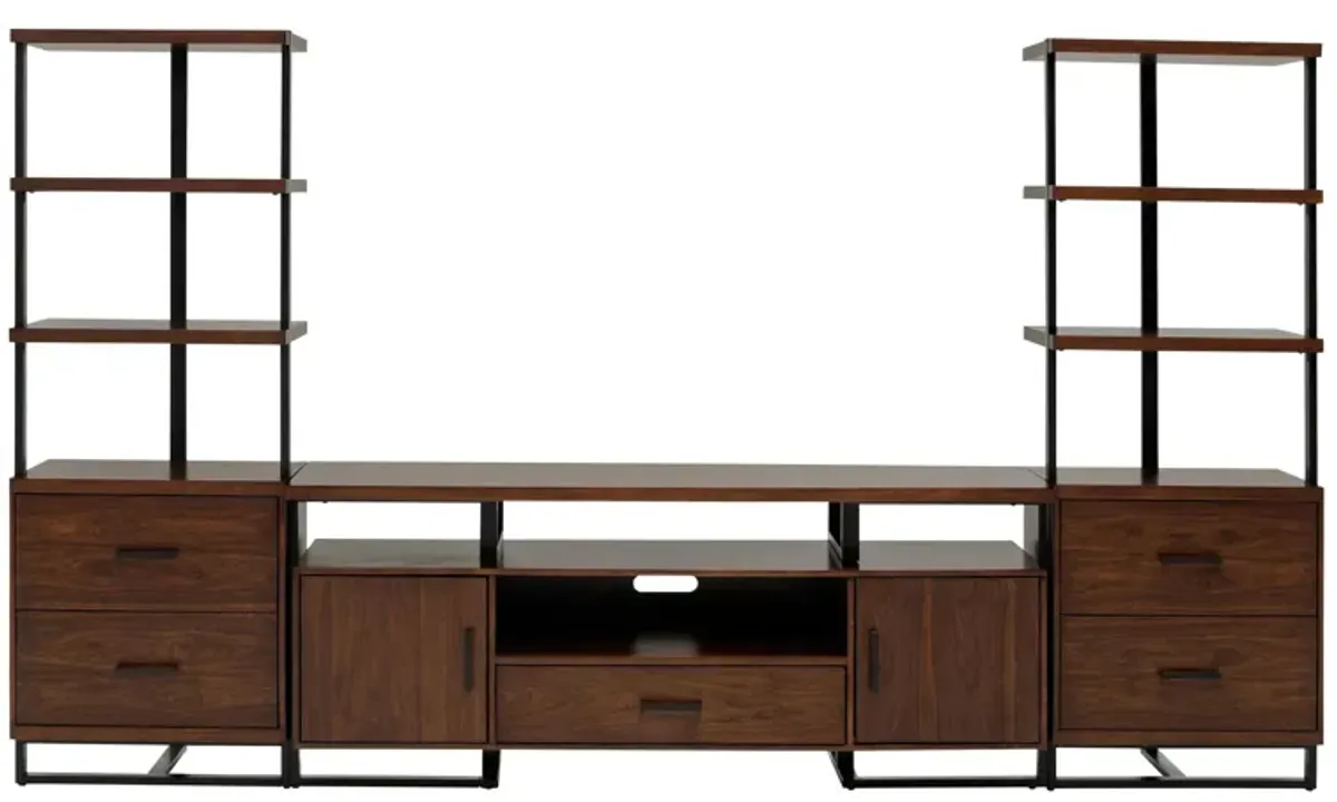 Chester 5-pc Entertainment Center in Walnut by Homelegance