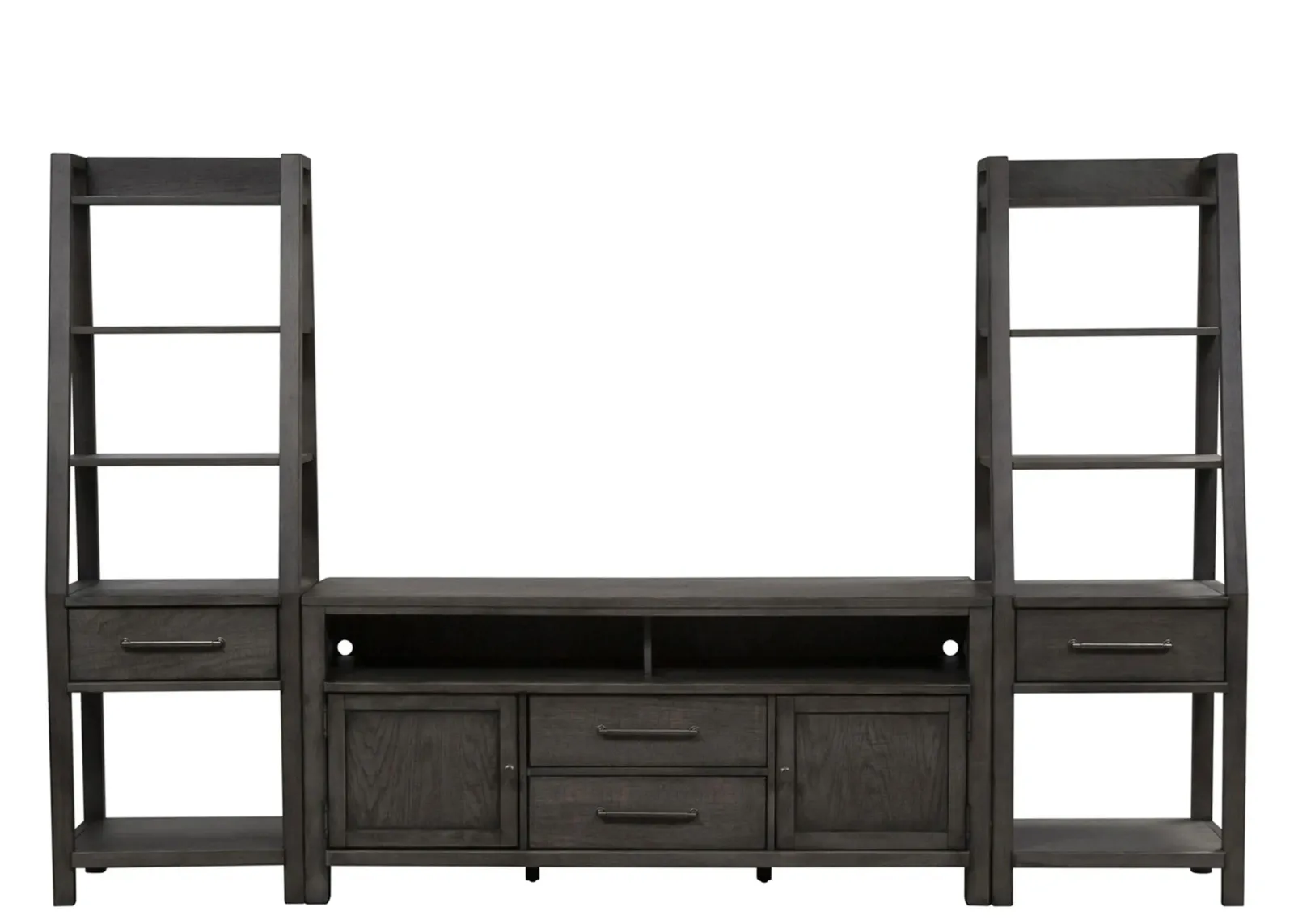 Marguerite Entertainment Center w/Piers in Dusty Charcoal with Heavy Distressing by Liberty Furniture