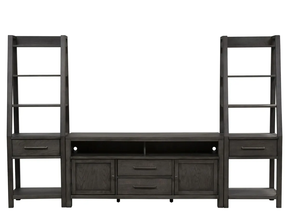 Marguerite Entertainment Center w/Piers in Dusty Charcoal with Heavy Distressing by Liberty Furniture