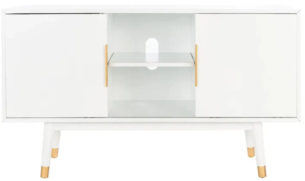 Ligia Media Stand in White by Safavieh