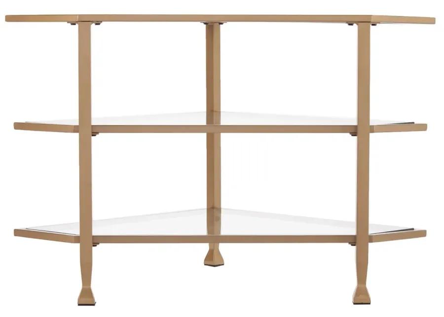 Bexley Metal/Glass Corner Tv Stand in Gold by SEI Furniture