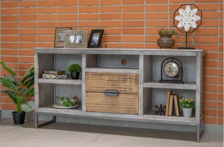 Mita 5 Shelves and 2 Drawers TV Stand in Light Gray by International Furniture Direct