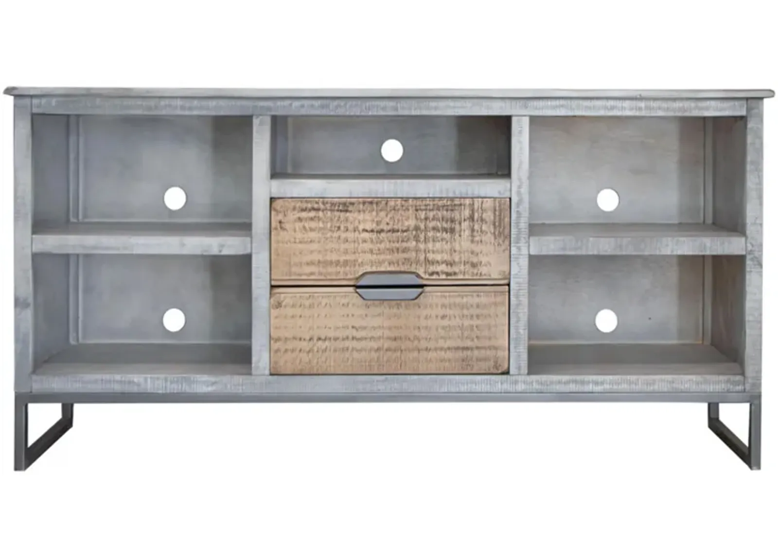 Mita 5 Shelves and 2 Drawers TV Stand in Light Gray by International Furniture Direct