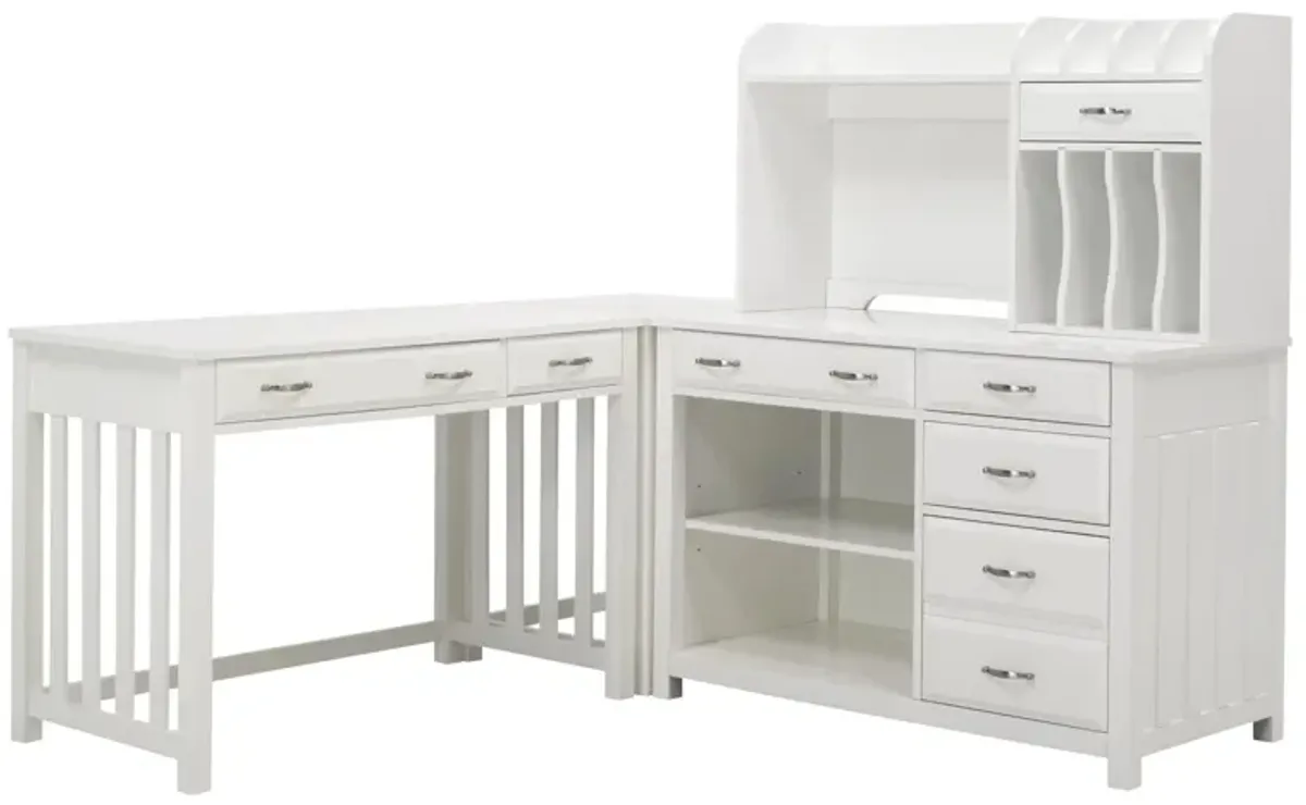 Linbrooke 4-pc. Desk W/ Hutch in White by Bellanest