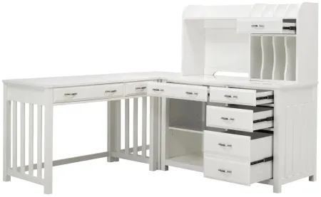 Linbrooke 4-pc. Desk w/ Hutch in White by Bellanest
