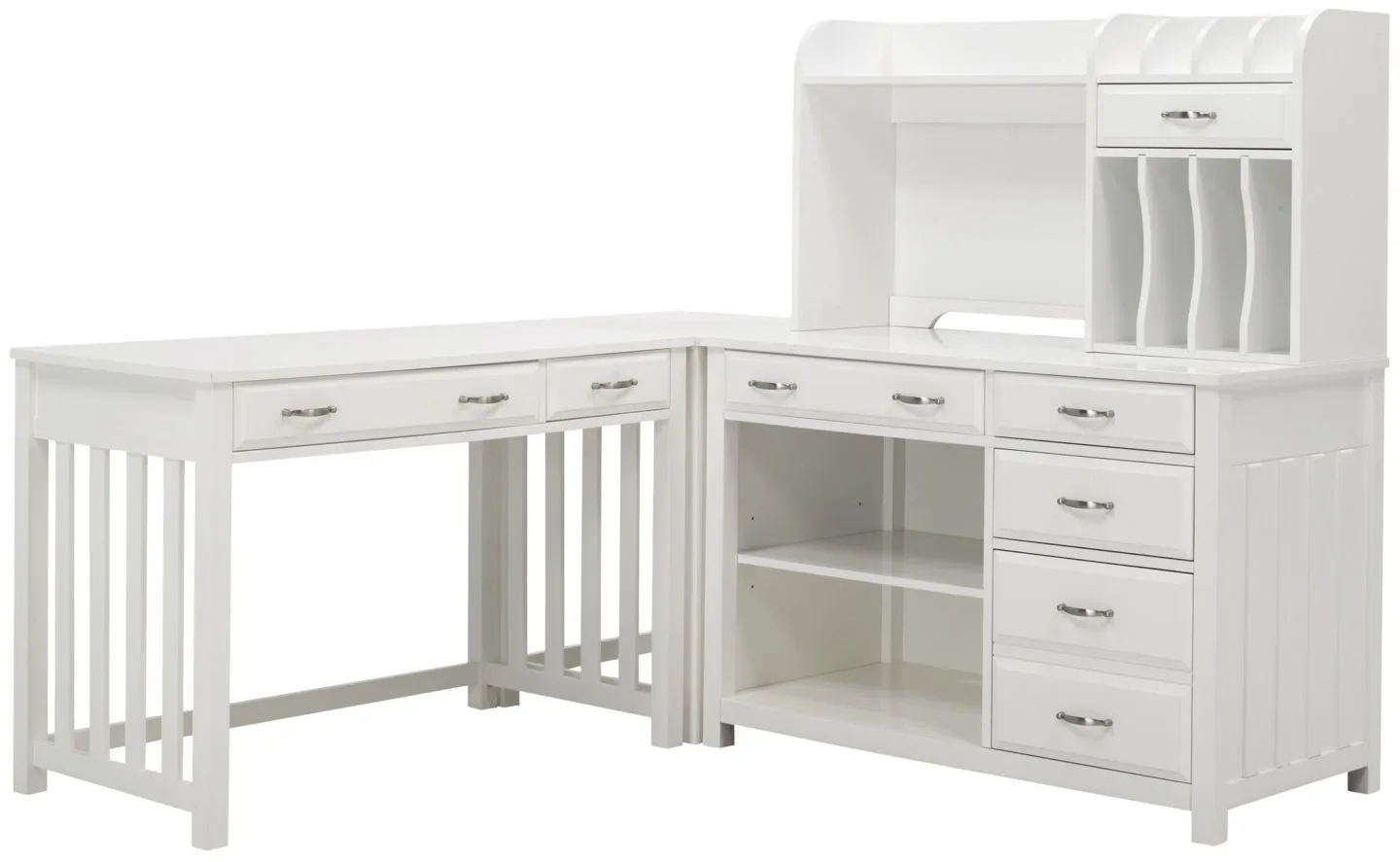 Linbrooke 4-pc. Desk w/ Hutch in White by Bellanest