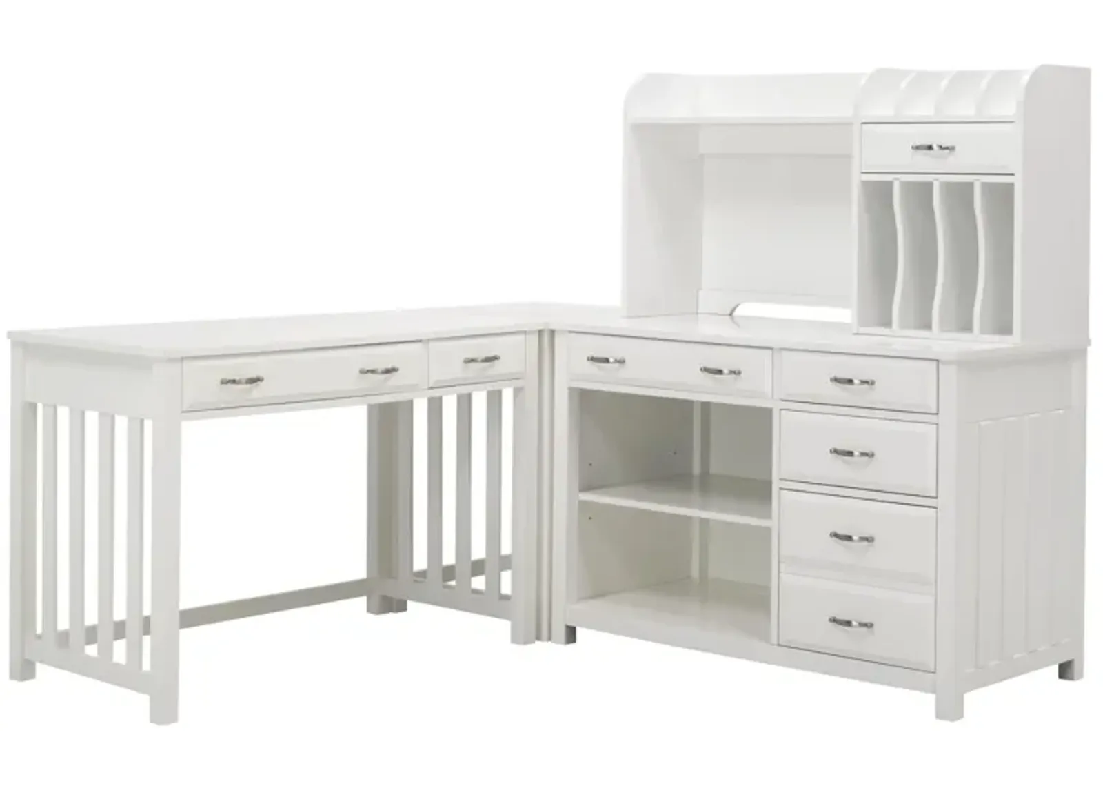 Linbrooke 4-pc. Desk W/ Hutch in White by Bellanest