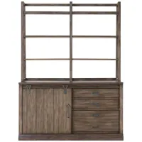 Wyatt Computer Credenza and Hutch in Rustic Saddle by Liberty Furniture