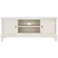 Ryder Media Stand in Distressed White by Safavieh