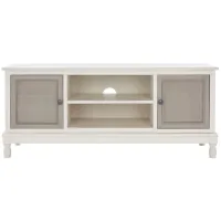 Ryder Media Stand in Distrssed White / Greige by Safavieh