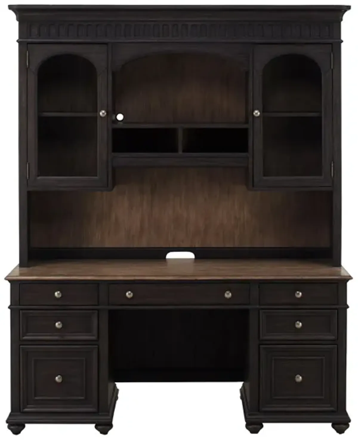 Verona 2-pc. Credenza and Hutch in Antique Oak/Matte Black by Riverside Furniture