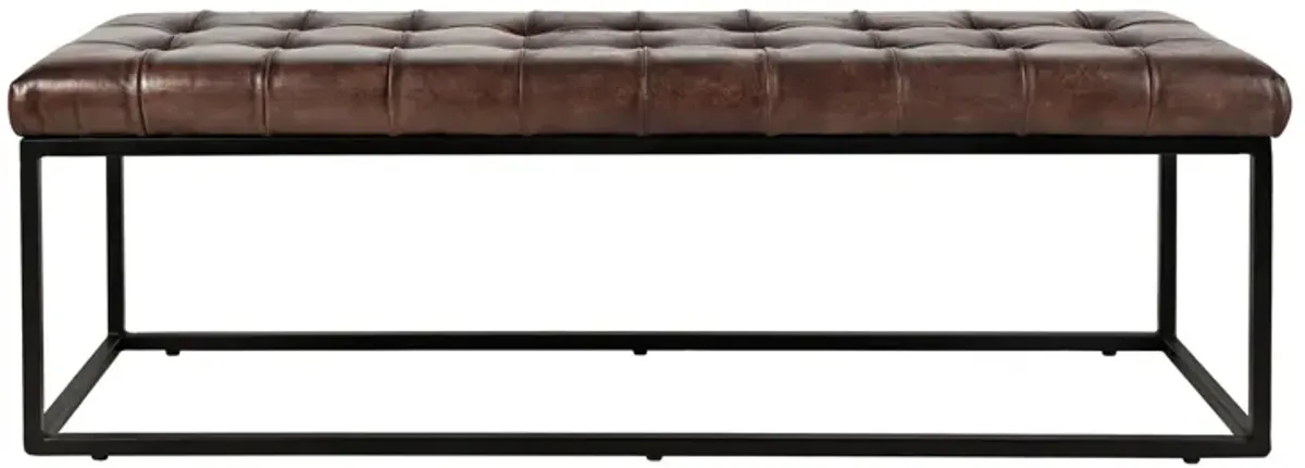 Global Furniture Archive Leather Bench in Brown / Dark Sienna by Jofran