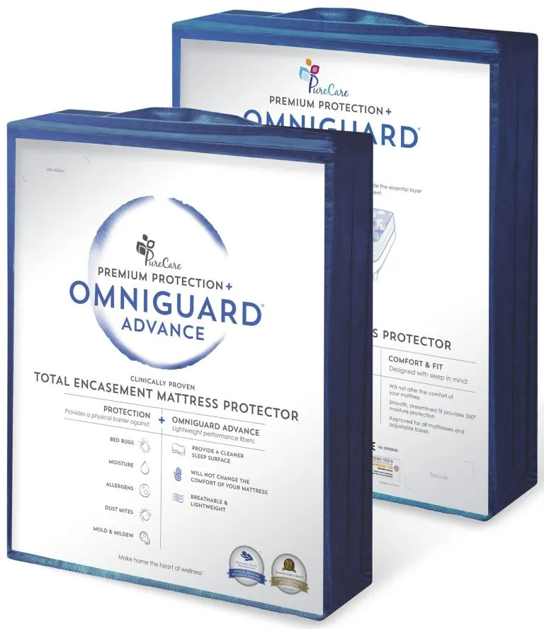 PureCare OmniGuard Total Encasement Protector - Split Cal King in White by PureCare