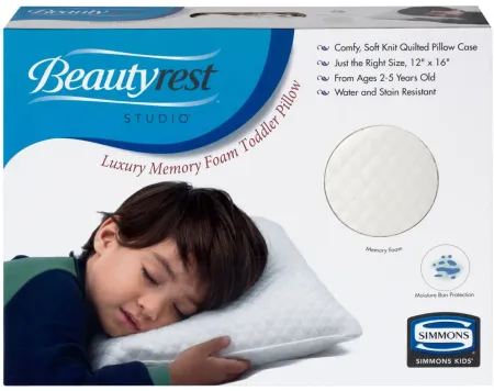 Beautyrest KIDS Toddler Memory Foam Pillow by Delta Children in White by Delta Children