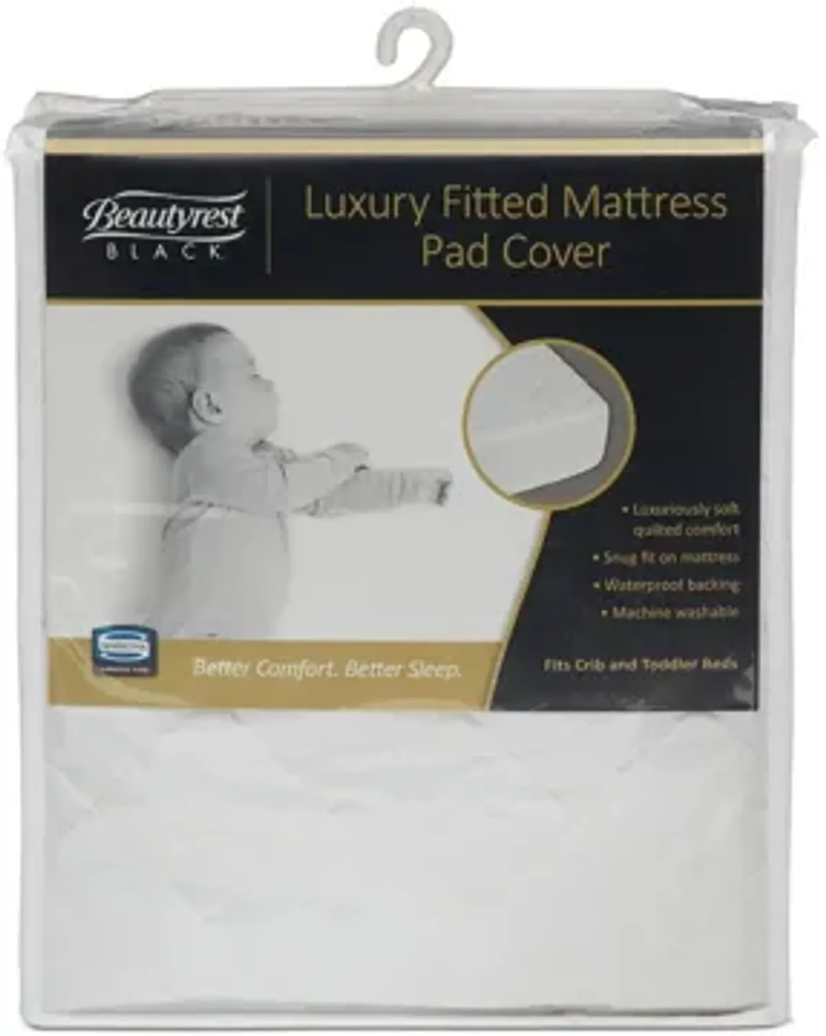 Beautyrest Black Luxury Fitted Mattress Pad Cover by Delta Children