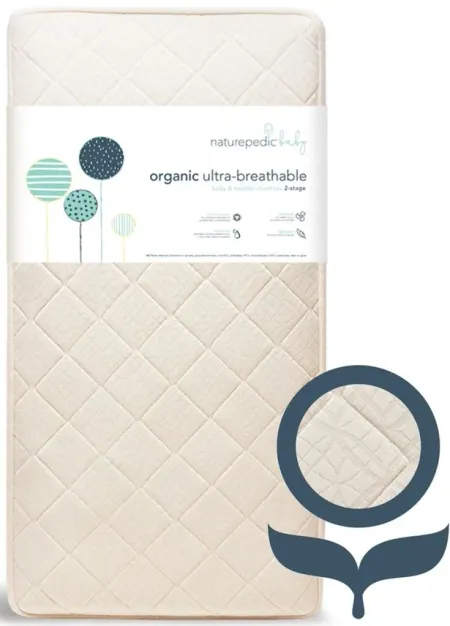 Naturepedic Organic Breathable Ultra 2-Stage Crib Mattress in Natural by Naturepedic