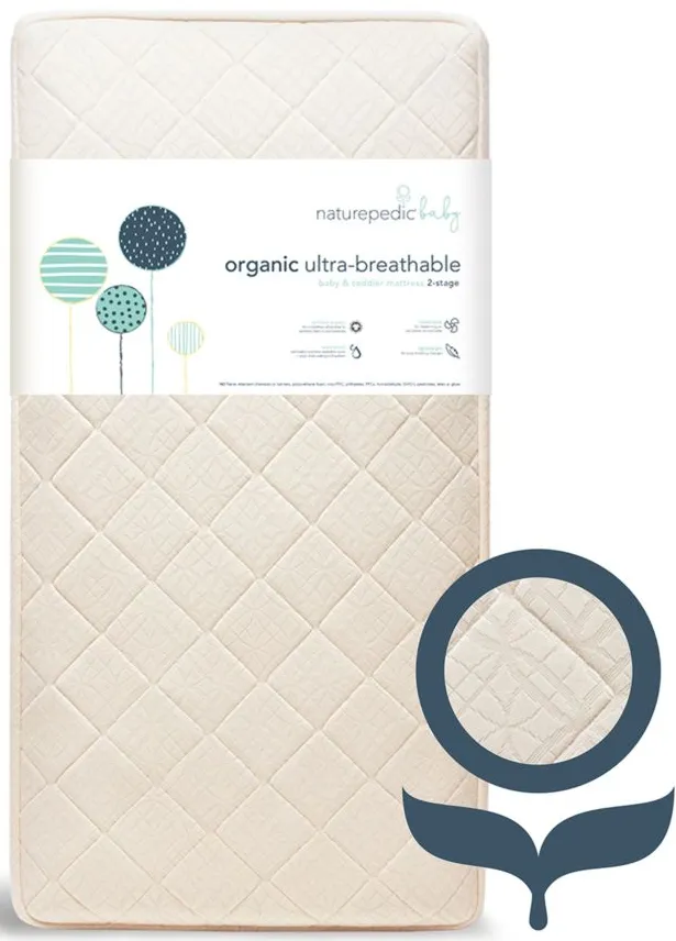 Naturepedic Organic Breathable Ultra 2-Stage Crib Mattress in Natural by Naturepedic
