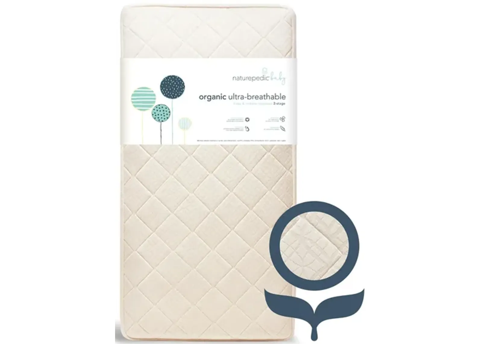 Naturepedic Organic Breathable Ultra 2-Stage Crib Mattress in Natural by Naturepedic