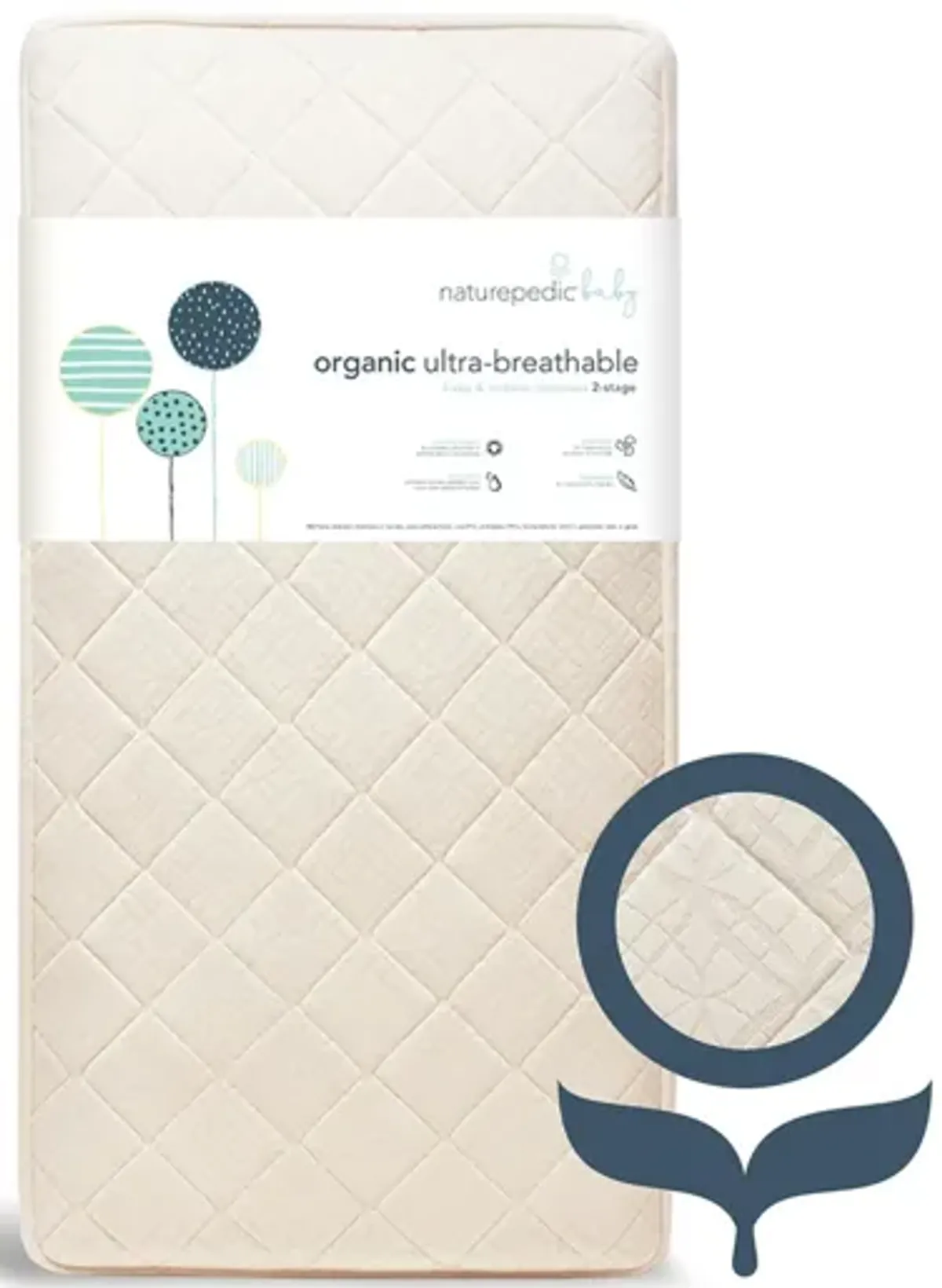 Naturepedic Organic Breathable Ultra 2-Stage Crib Mattress in Natural by Naturepedic