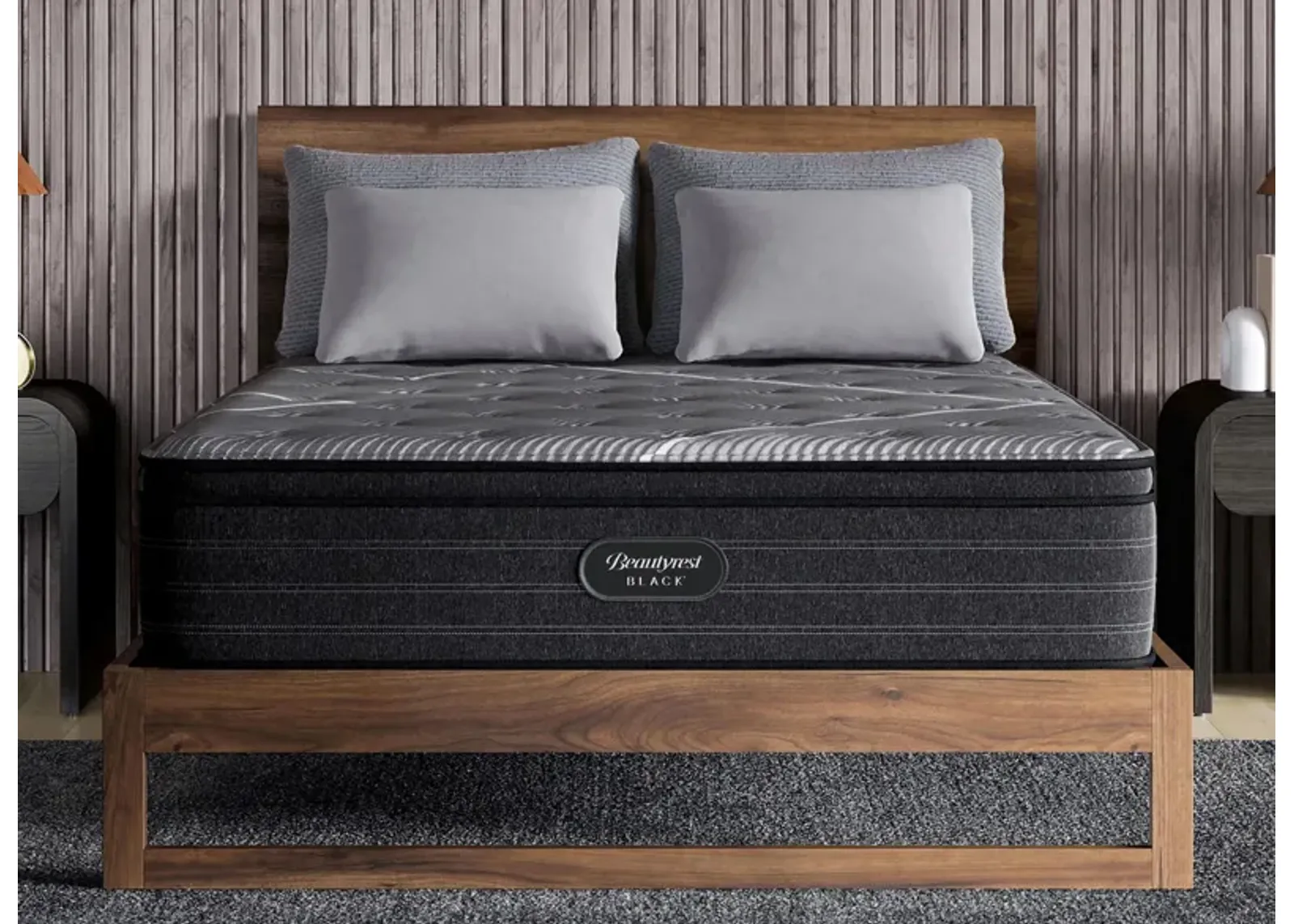 Beautyrest Black B-Class Plush Pillow Top Mattress in Black