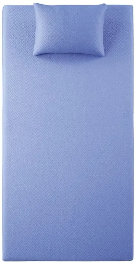 Nocturne 7" Blue Mattress With Pillow in Blue by Bellanest