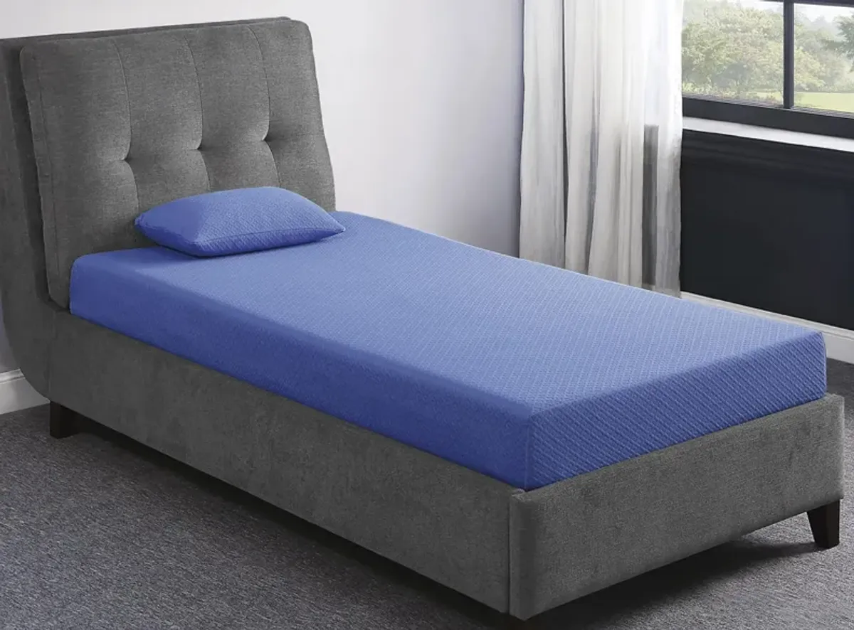 Nocturne 7" Blue Mattress With Pillow in Blue by Bellanest