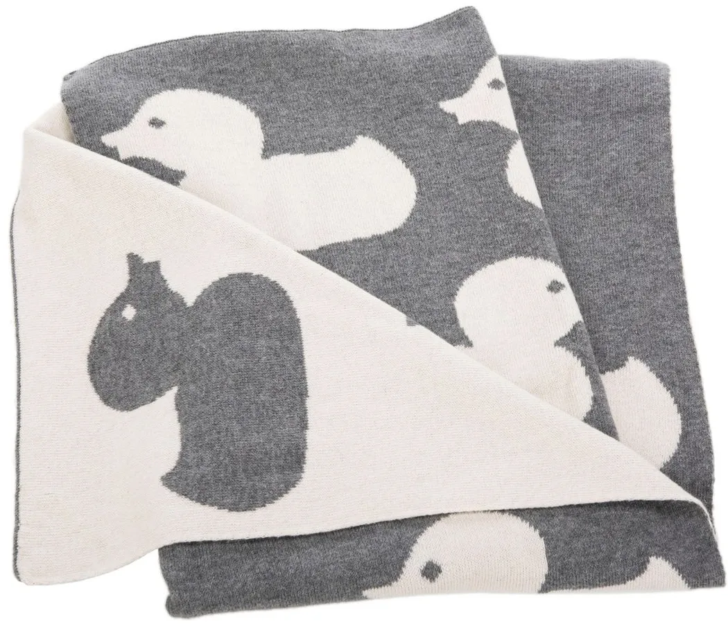 Duckie Baby Blanket in Gray & White by Safavieh