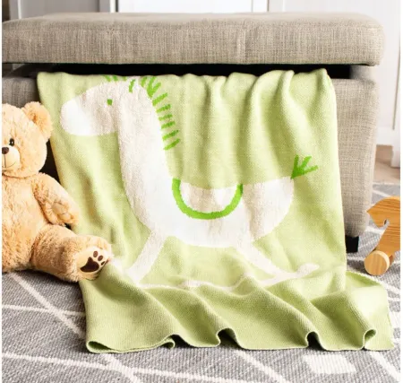 Tater Trot Baby Blanket in Green by Safavieh