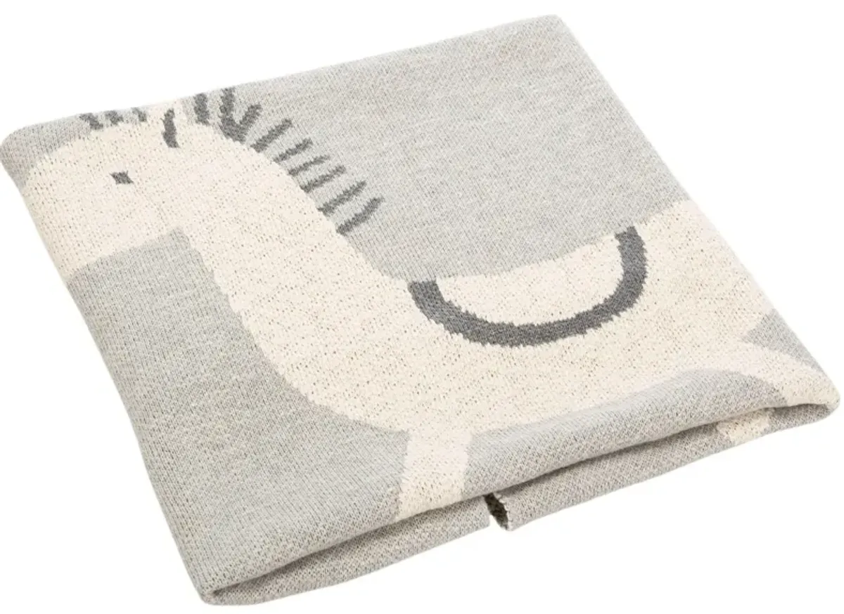 Tater Trot Baby Blanket in Light Gray/White by Safavieh