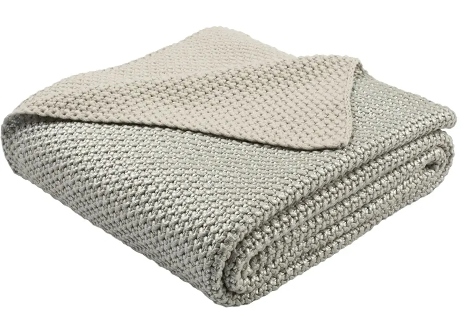 Tickled Grey Knit Throw by Safavieh