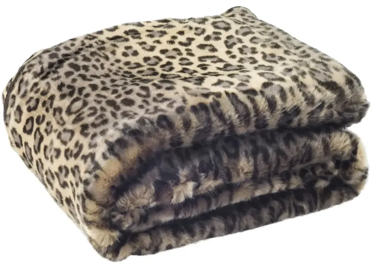 Faux Black Leopard Throw
