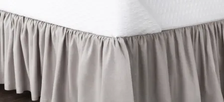Peyton Ruffle King Bed Skirt in Medium Gray by Surya