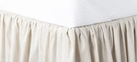 Peyton Ruffle King Bed Skirt in Ivory by Surya