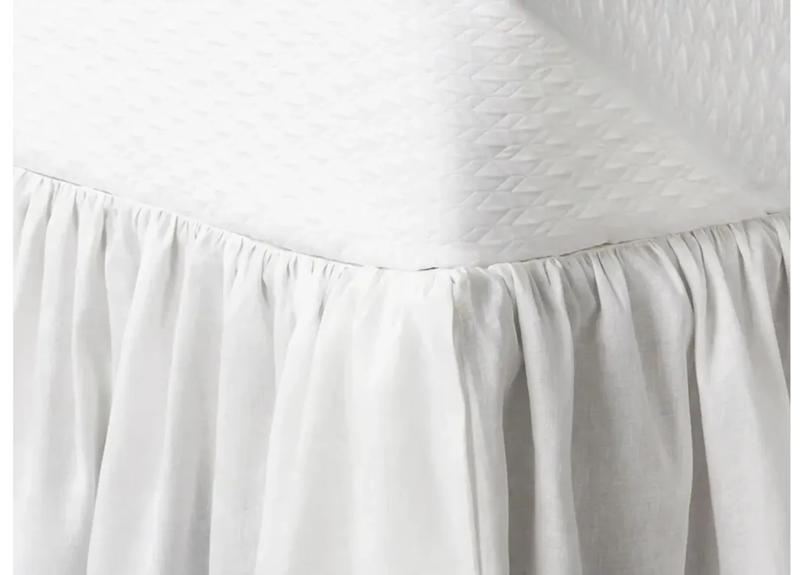 Peyton Ruffle King Bed Skirt in White by Surya