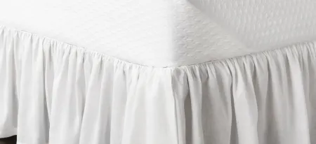 Peyton Ruffle King Bed Skirt in White by Surya