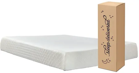 Chime 10 Inch Firm Memory Foam Mattress in White by Ashley Express