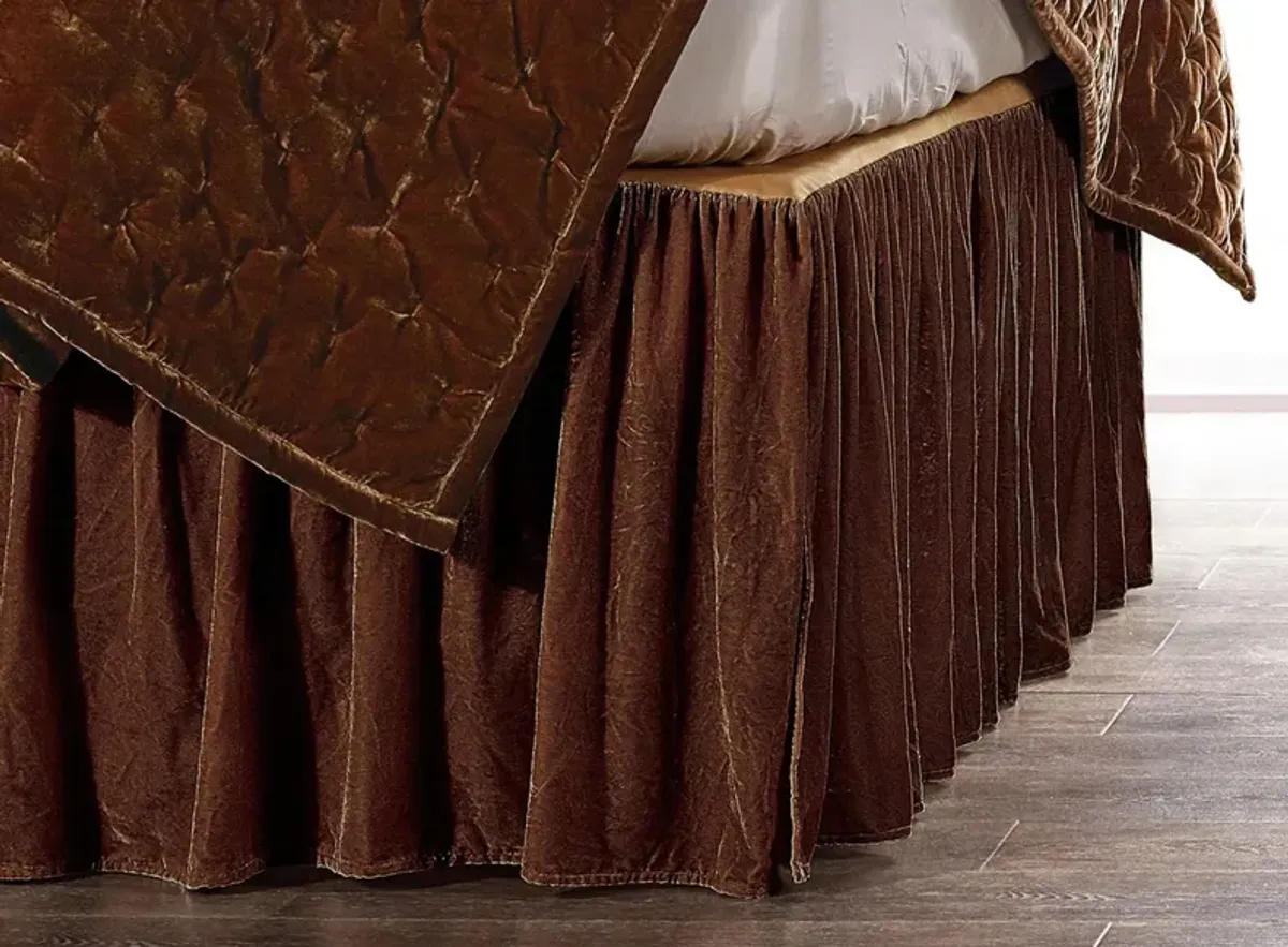 Youngmee Bed Skirt in Copper Brown by HiEnd Accents