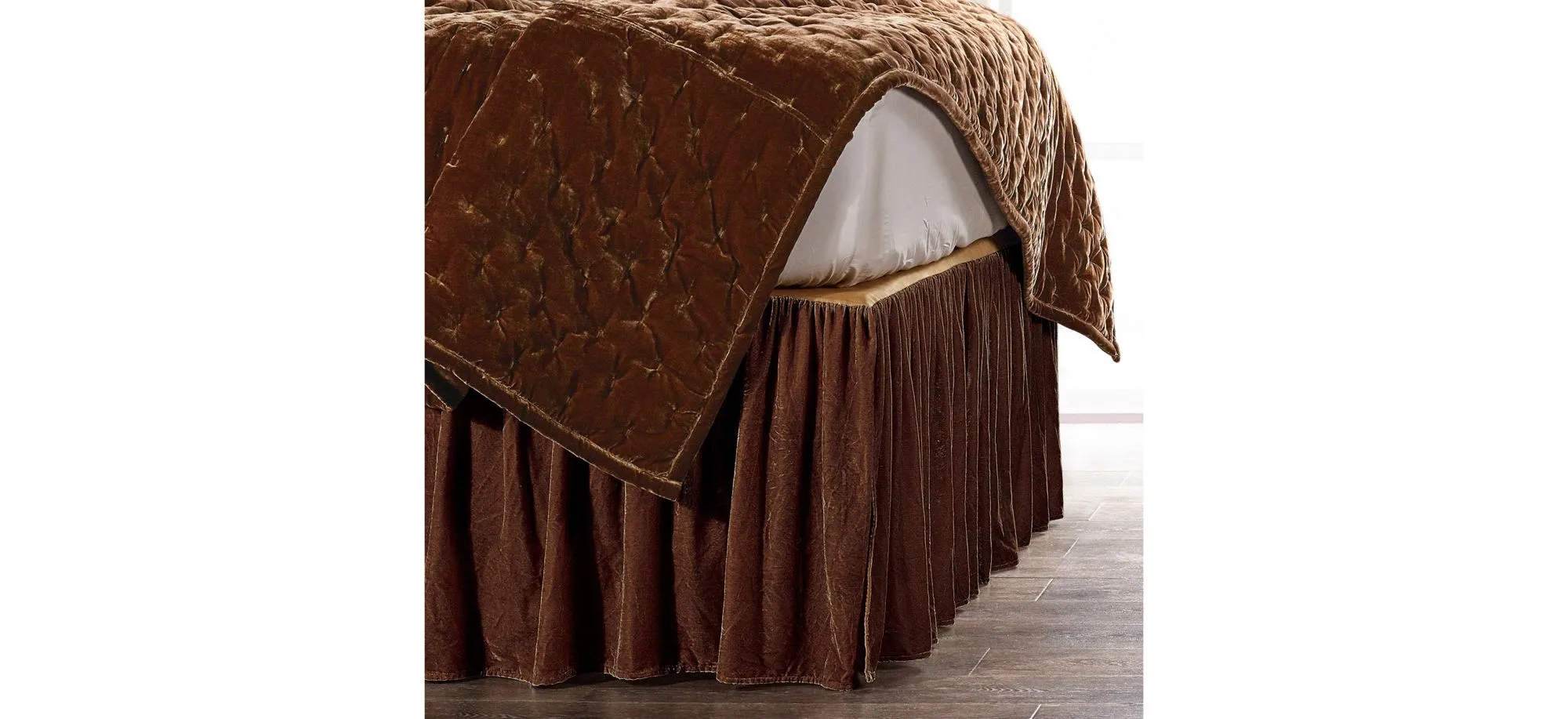 Youngmee Bed Skirt in Copper Brown by HiEnd Accents