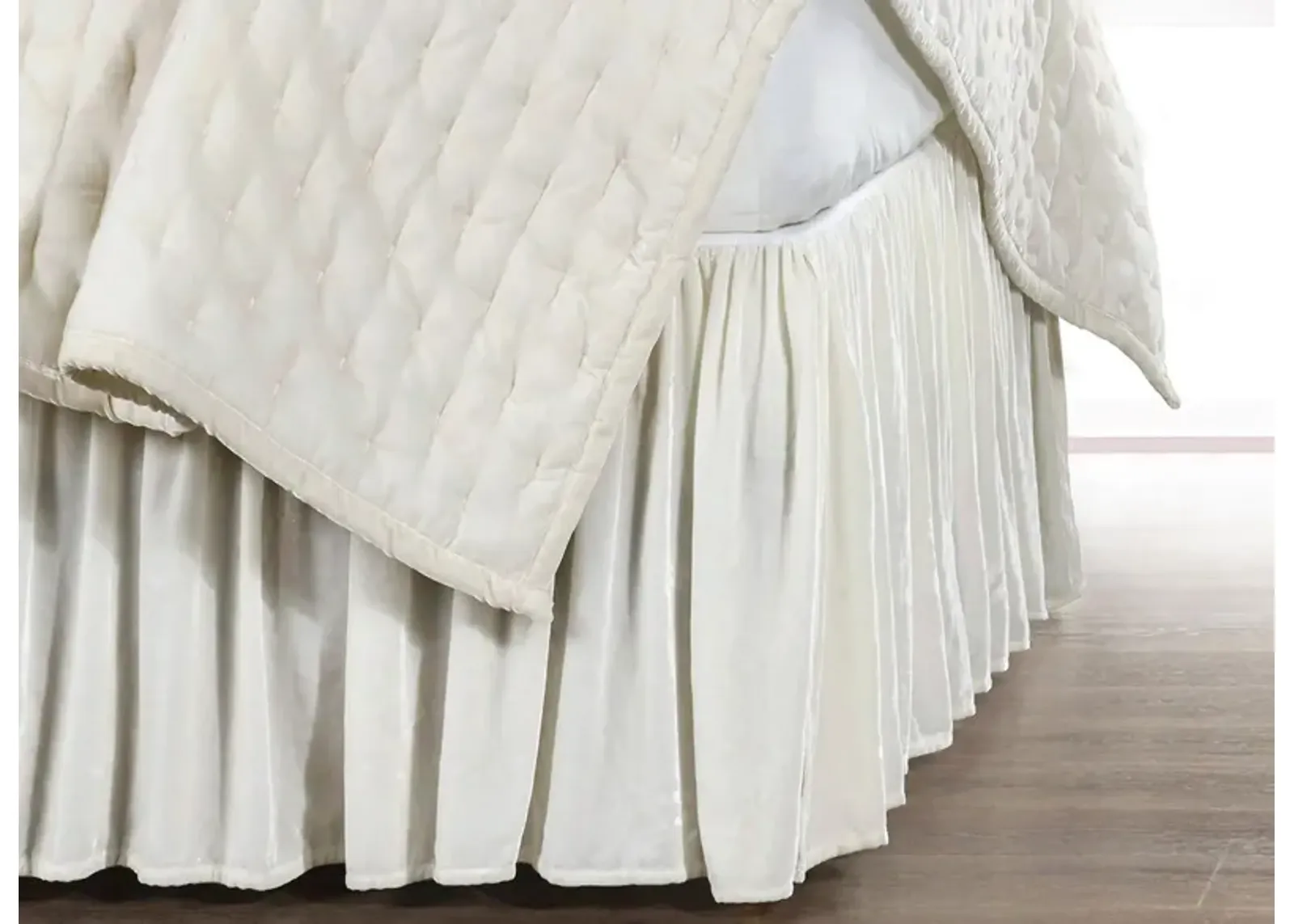 Youngmee Bed Skirt in Stone by HiEnd Accents