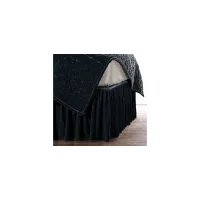 Youngmee Bed Skirt in Midnight Blue by HiEnd Accents