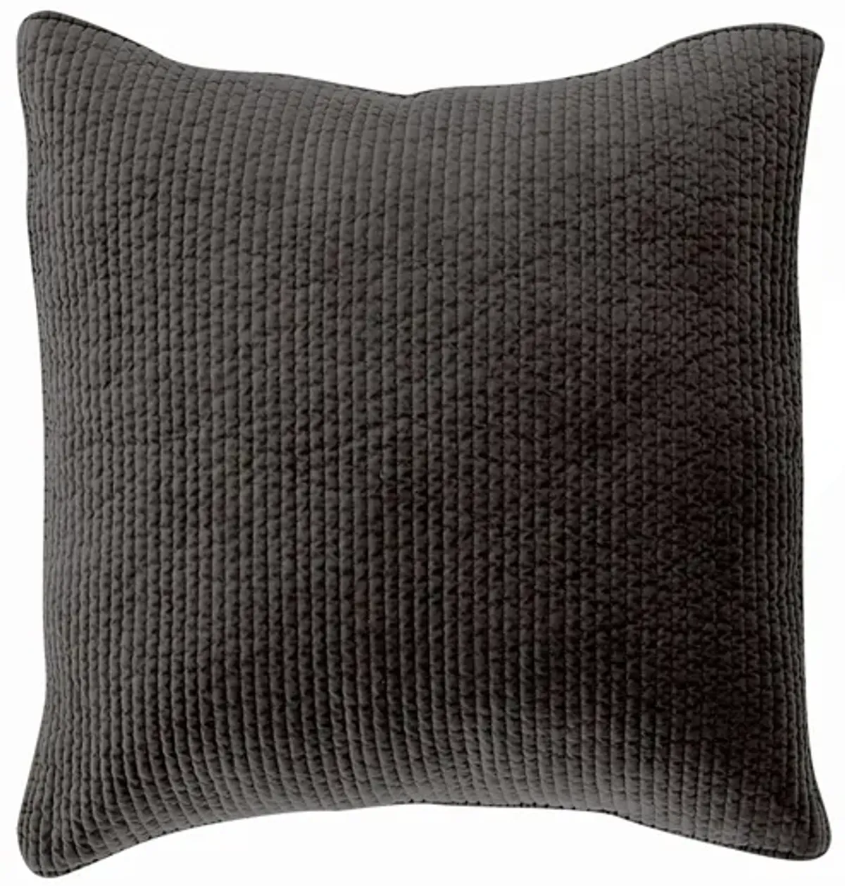 Stonewashed Cotton Velvet Quilted Sham in Black by HiEnd Accents